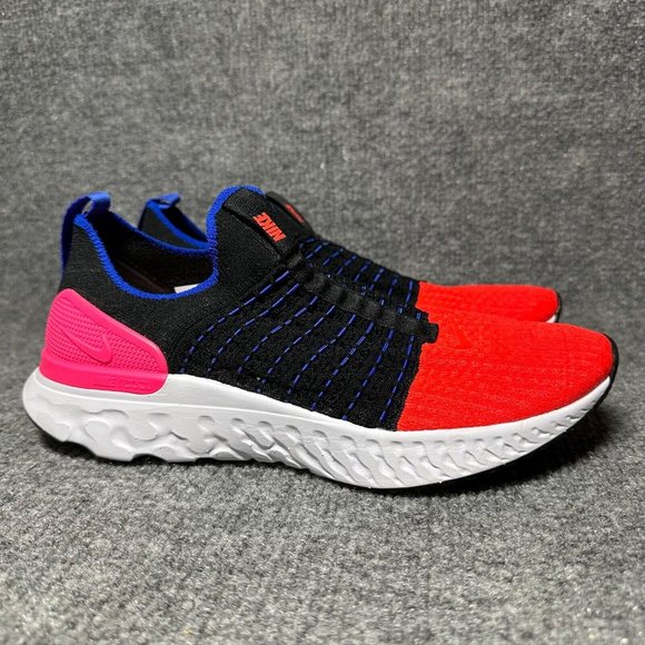 Nike Shoes - Nike React Phantom Run Flyknit 2 Womens 7.5 Black Hyper Pink Red Slip On Shoes